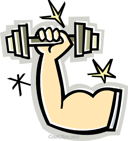 Weight Lifting Muscle Clip Art - Cartoon Arm Lifting Weight (434x480)
