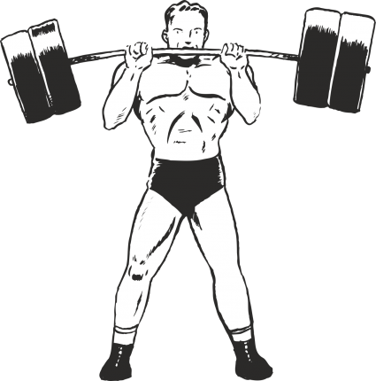 Weightlifting Clipart Black And White (425x430)