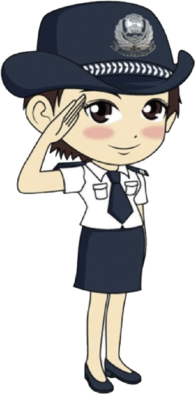 Police Officer Salute Cartoon Clip Art - Female Police Officers Salute (539x883)