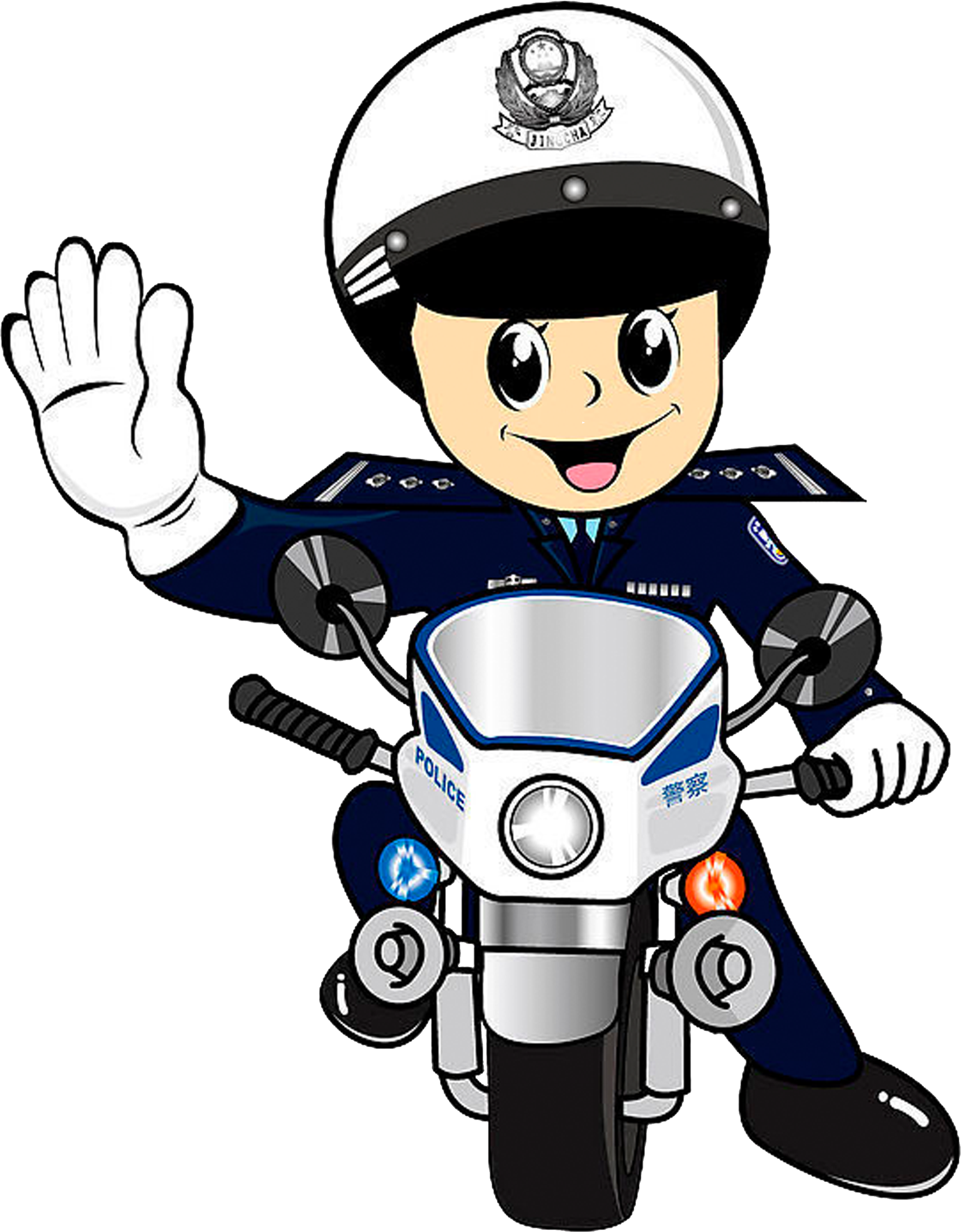 China Police Officer Motorcycle Sina Weibo - Motorcycle Police Traffic Cartoon (5000x5000)