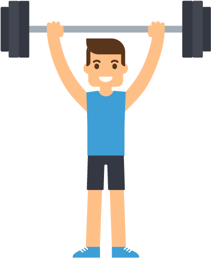 Enjoy Healthier Shoulders - Weight Lift Bar Overhead Cartoon (600x600)