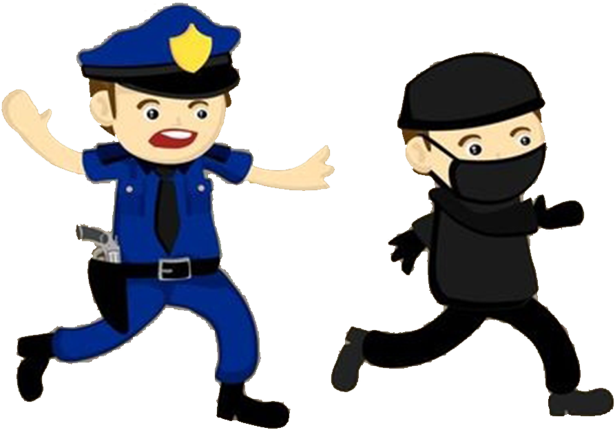 Police Officer Crime Illustration - Police Catch Thief Cartoon (1000x1000)