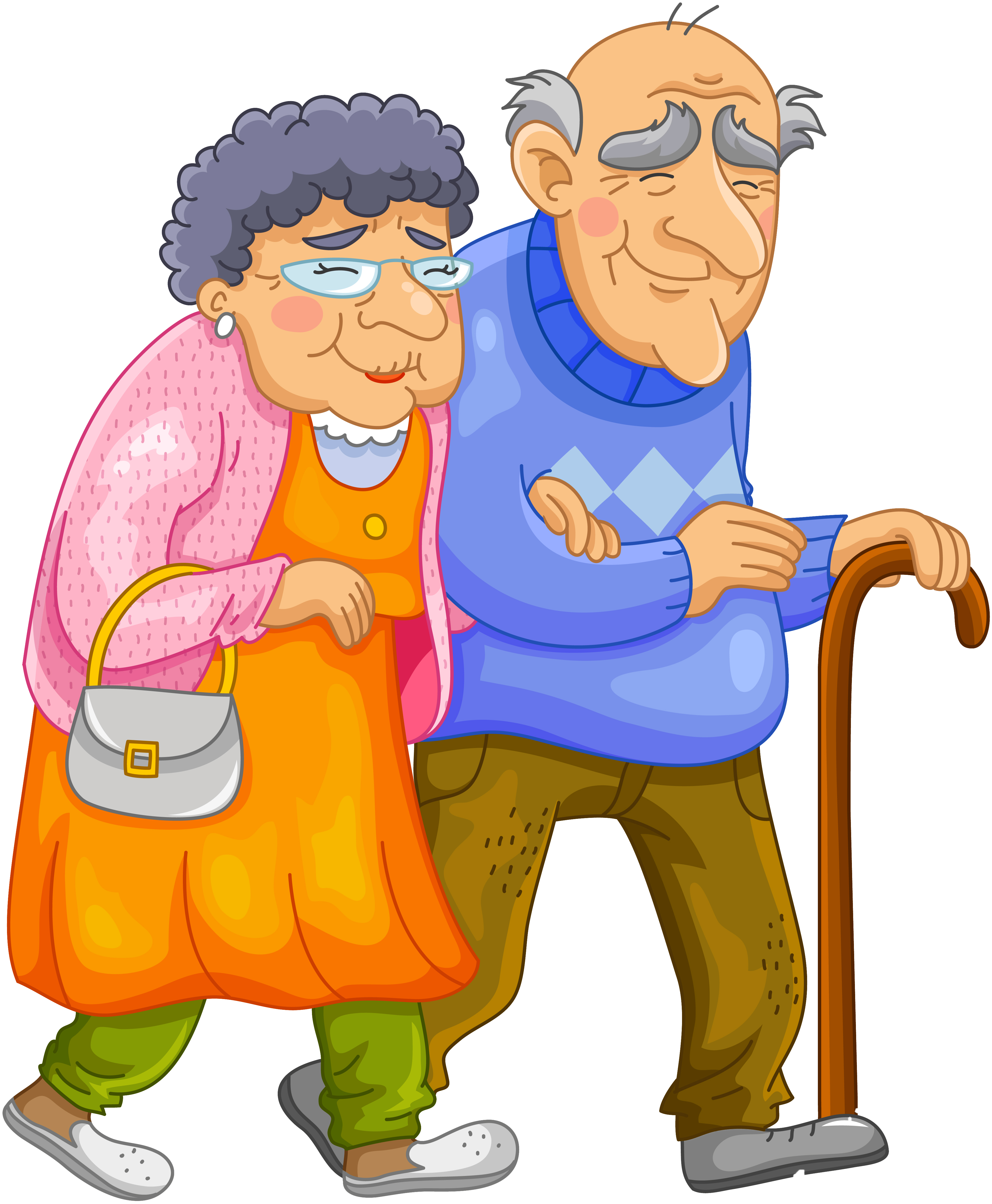 Old Age Cartoon Clip Art - Papy Et Mamy (4446x5000)