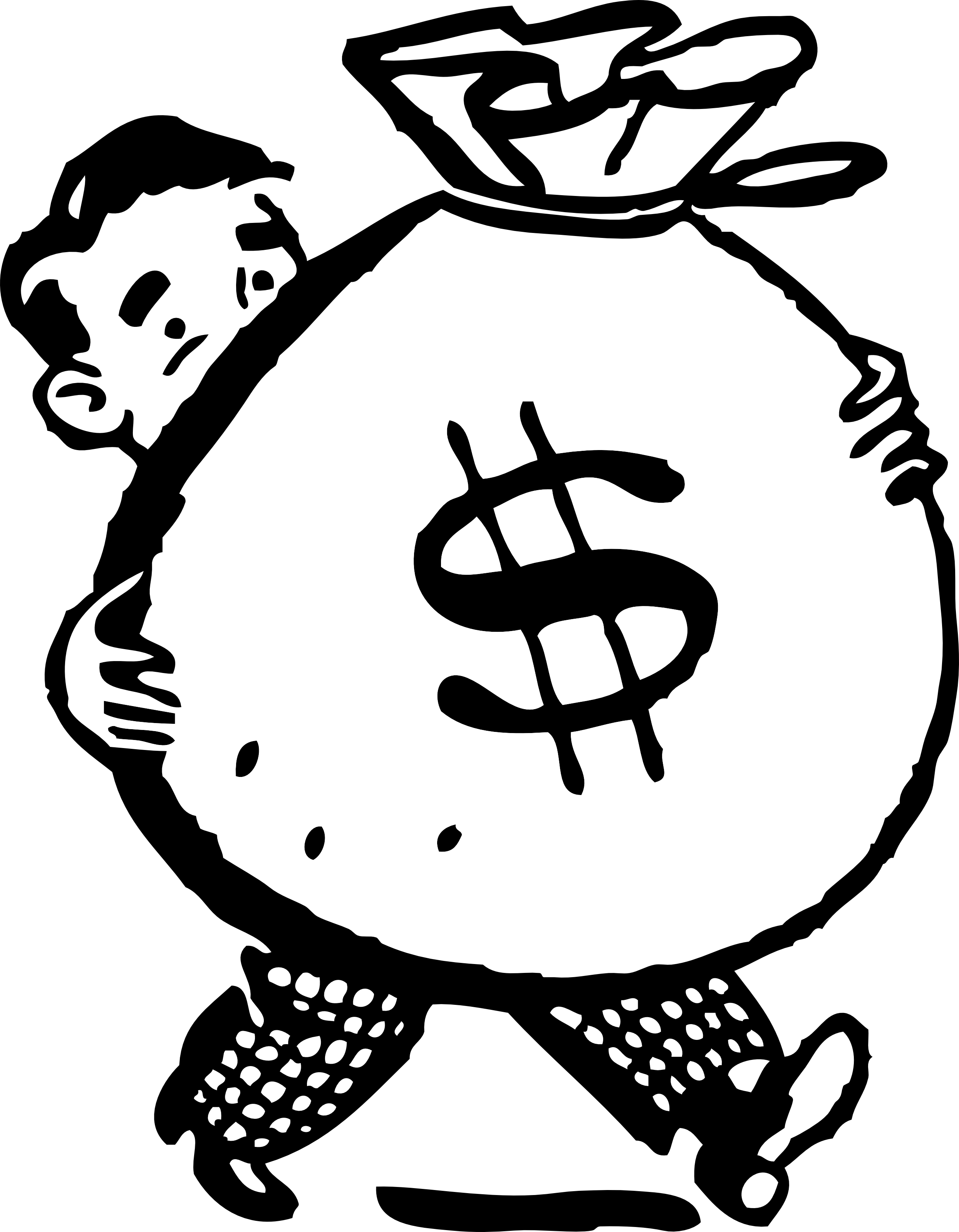 Free Retro Clipart Illustration Of Man Carrying Big - Money Clipart (2490x3200)