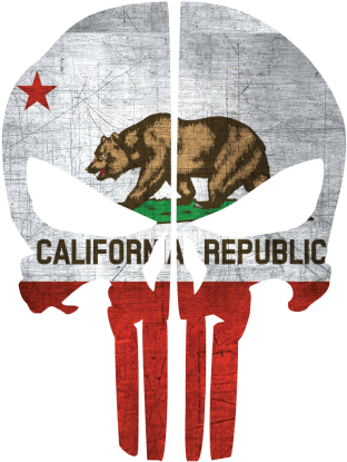 California Flag Punisher Skull Rear Helmet Reflective - California Flag Skull (468x468)