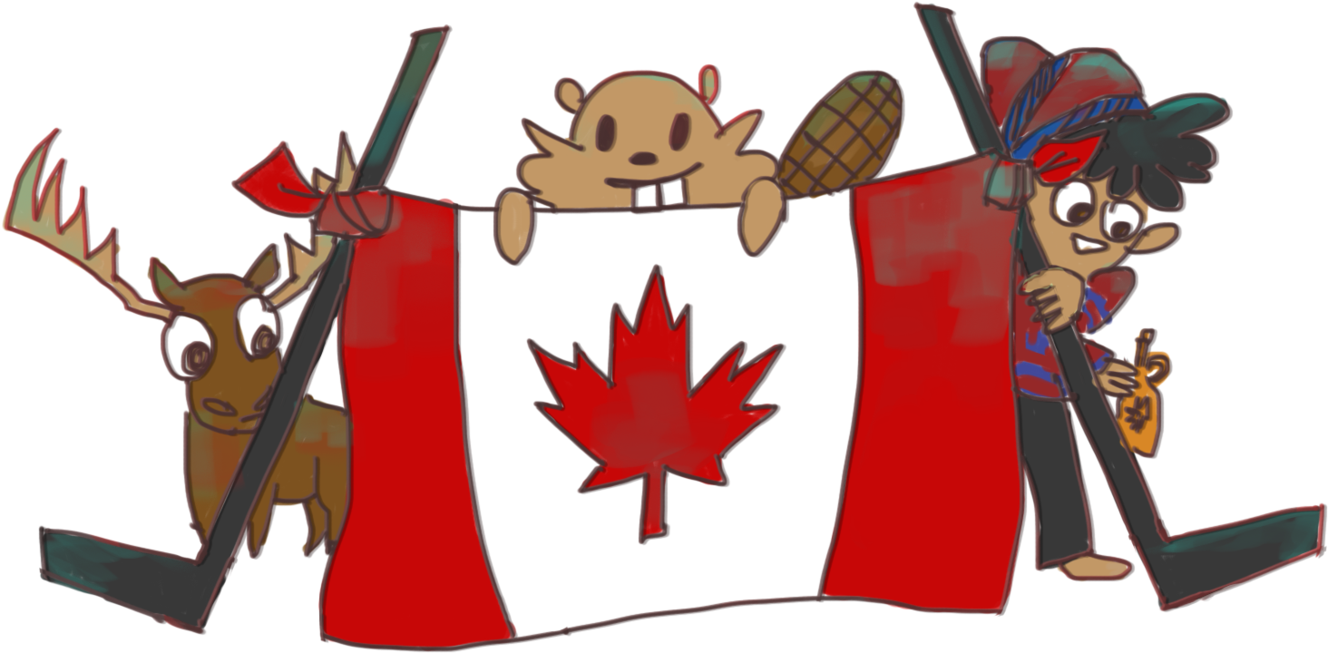 Moose Clipart Hockey - Canada Moose Clipart (1681x848)