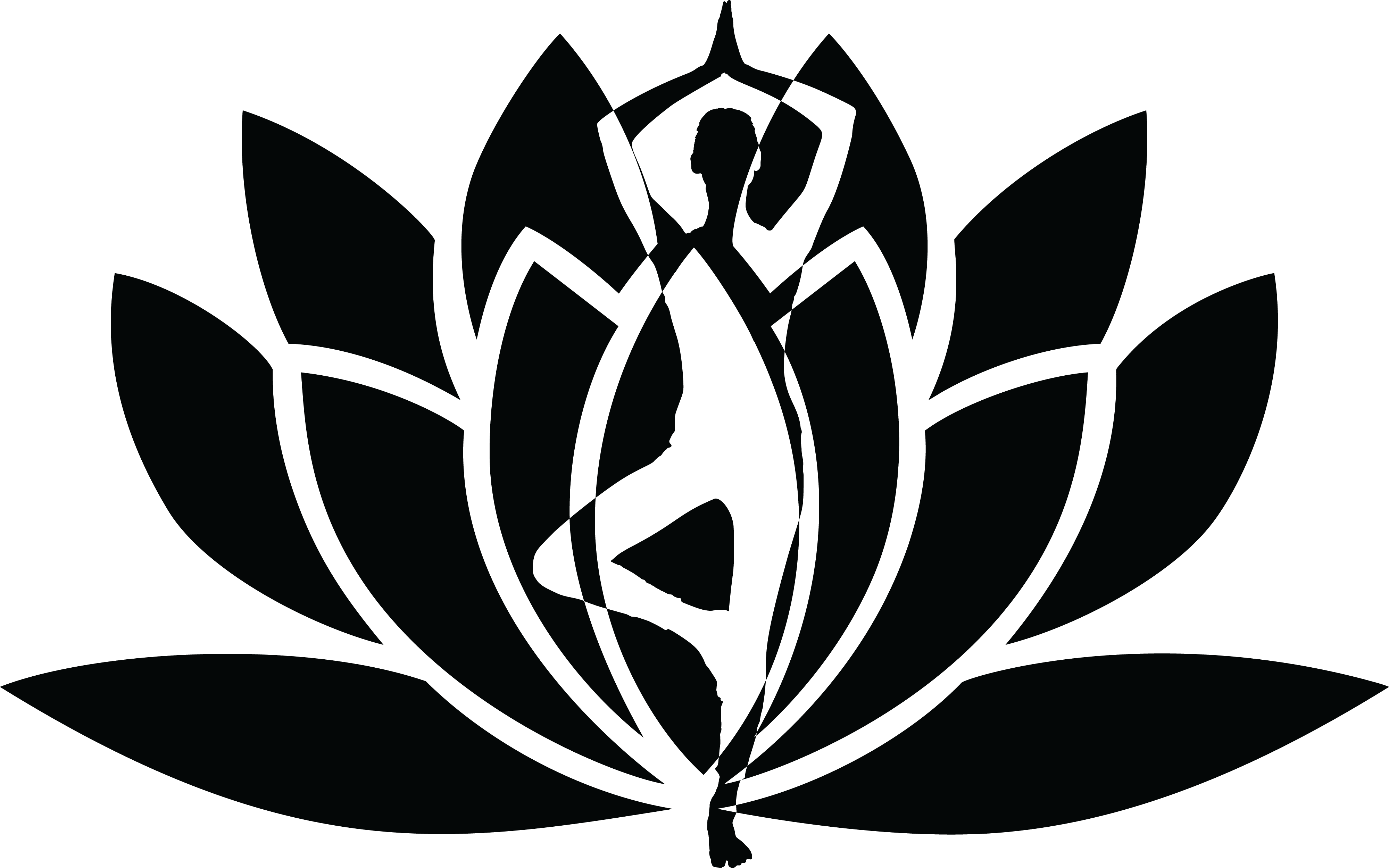 Free Clipart Of A Silhouetted Woman Doing Yoga Over - Yoga Lotus Flower (4000x2500)