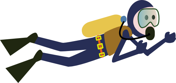 Scuba Diver Clip Art - Scuba Diver Clipart (600x283)