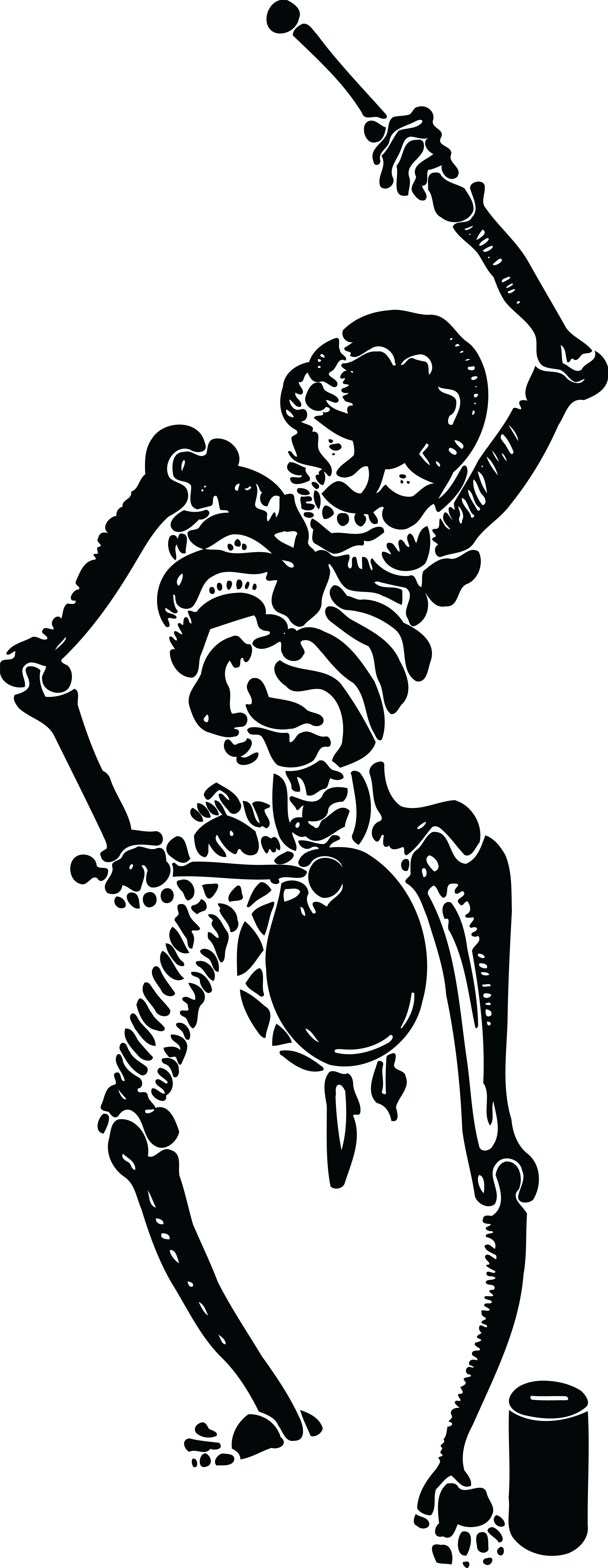 Free Clipart Of A Black And White Busker Musician Skeleton - Death March Throw Blanket (3104x8000)