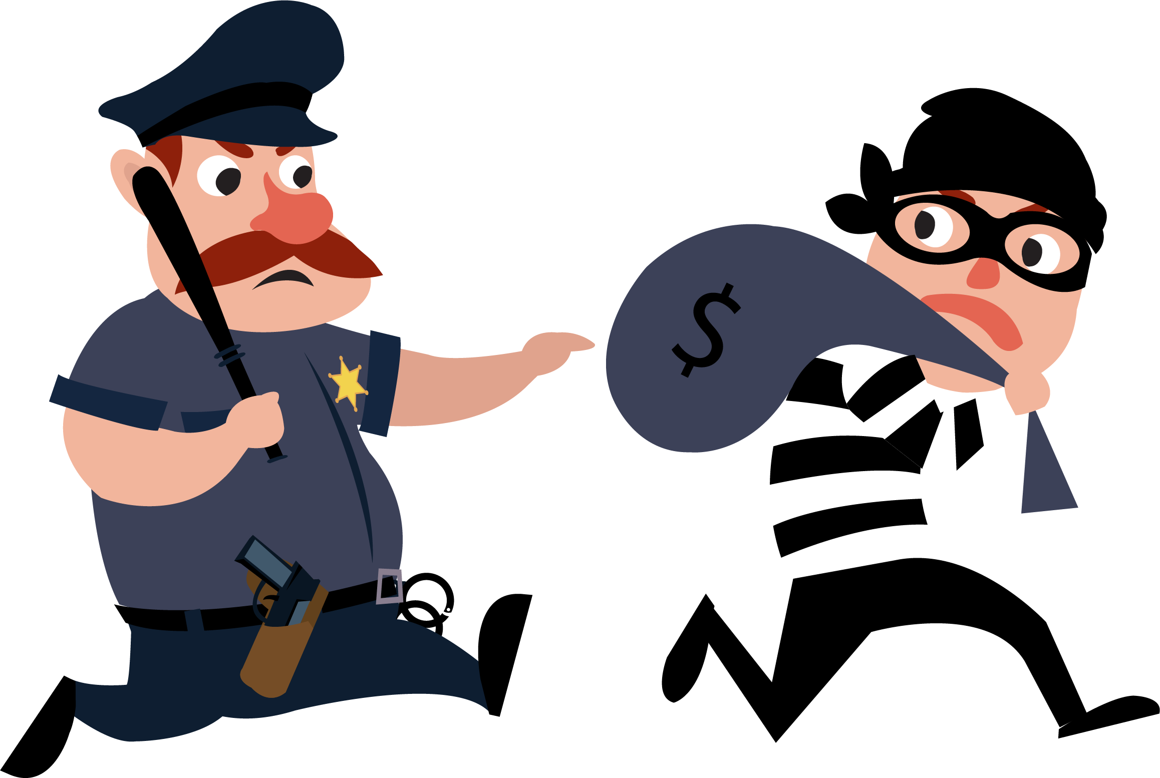 Theft Police Officer Euclidean Vector - Police Officer Cartoon Png (2316x1554)