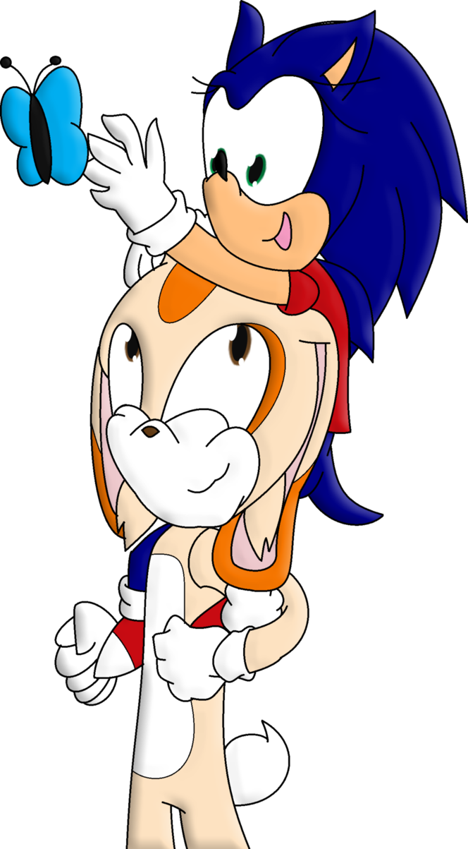 Sonic And Cream - Sonic Body Swap With Cream (664x1203)