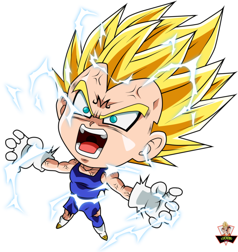 Majin Vegeta Toon By Lucario-strike - Chibi Majin Vegeta (895x892)
