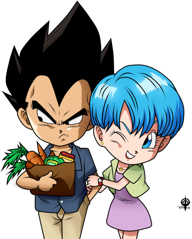Vegeta Y Bulma Toon By Lucario-strike - Vegeta Y Bulma Chibi (870x918)