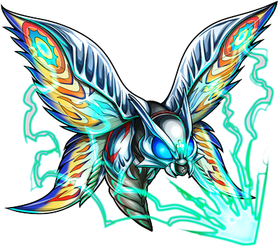 Godzilla X Monster Strike - Godzilla Vs Armor Mothra (400x356)