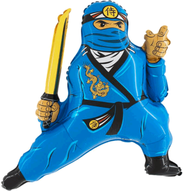 250 Store - 27" Blue Ninja Jumbo Balloon - Mylar Balloons Foil (650x650)