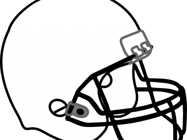 Helmet Clipart Black And White - Football And Helmet Shower Curtain (640x480)