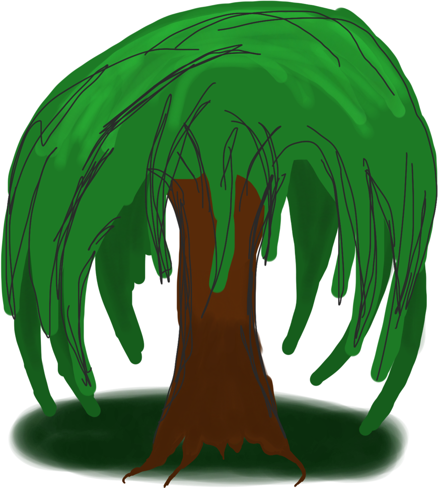More Images Of Weeping Willow Cartoon - Drawing (938x1280)