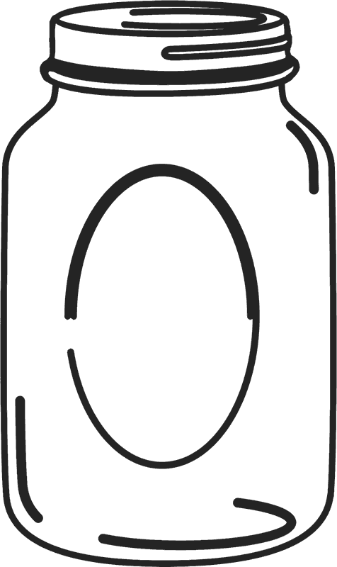 Mason Jar Rubber Stamp With Circle - Transparent Mason Jar Clip Art (476x800)