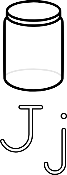 J Is For Jar Clip Art At Clker - Jar Coloring Page (228x595)