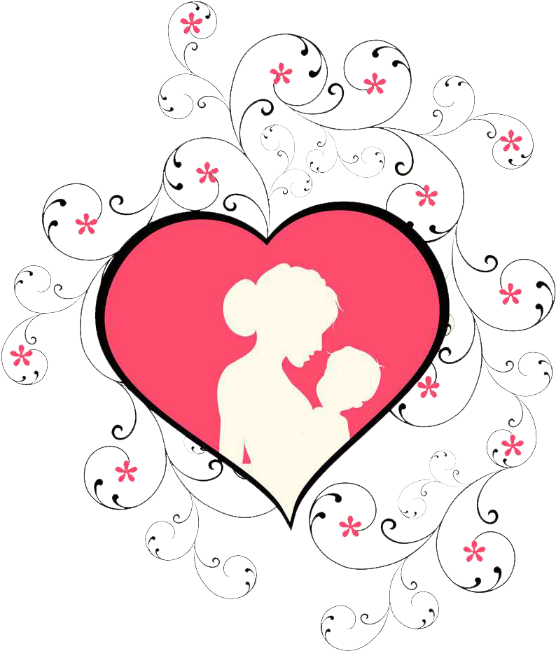 Mother's Day Child Clip Art - Coração Dia Das Mães (999x1000)