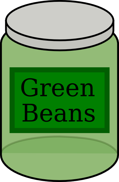 Green Bean Can Clipart (390x595)