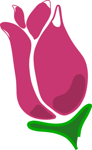 Abstract Pink Rose Vector Clip Art - Rose Bud Vector (309x500)