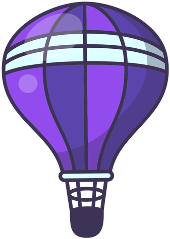 Hot Air Balloon Clipart Transparent Png - Hot Air Balloon Purple Background Cartoon (512x512)