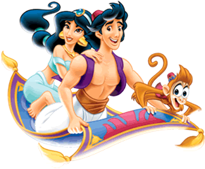 Aladino Y La Lámpara Maravillosa - Aladdin On Magic Carpet (425x351)