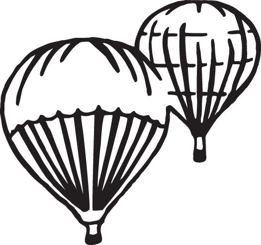 Fool His Money - Hot Air Balloon Black Png (525x492)