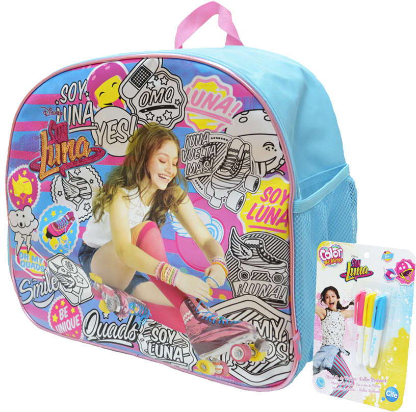 Mochila Para Patines Color - Import Soy Luna Diario Con Luces Led 16x20 200 Gr (831x830)