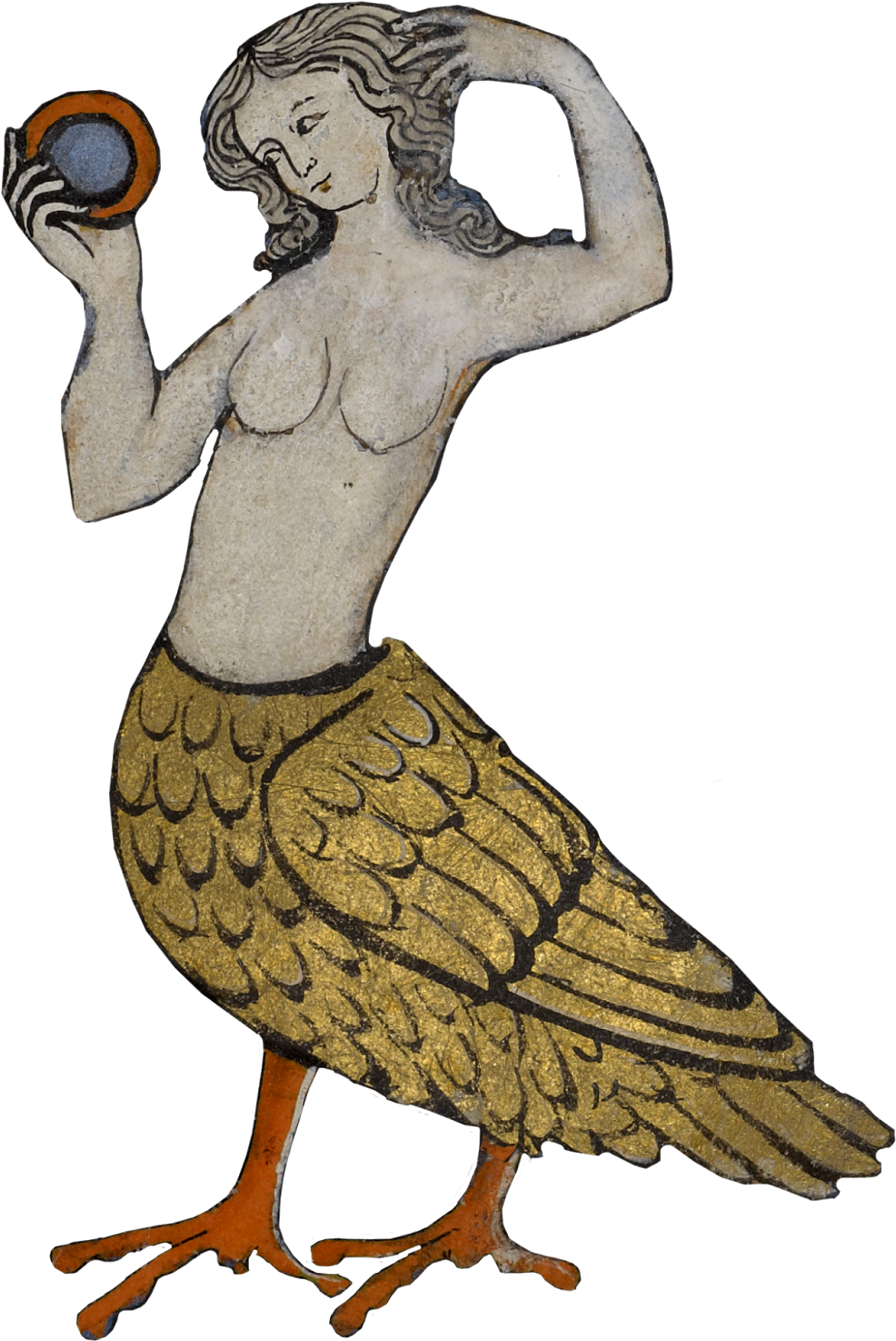 Bird-woman Mermaid, Alluring Siren At Sea, Sings So - Medieval Monsters (1096x1600)