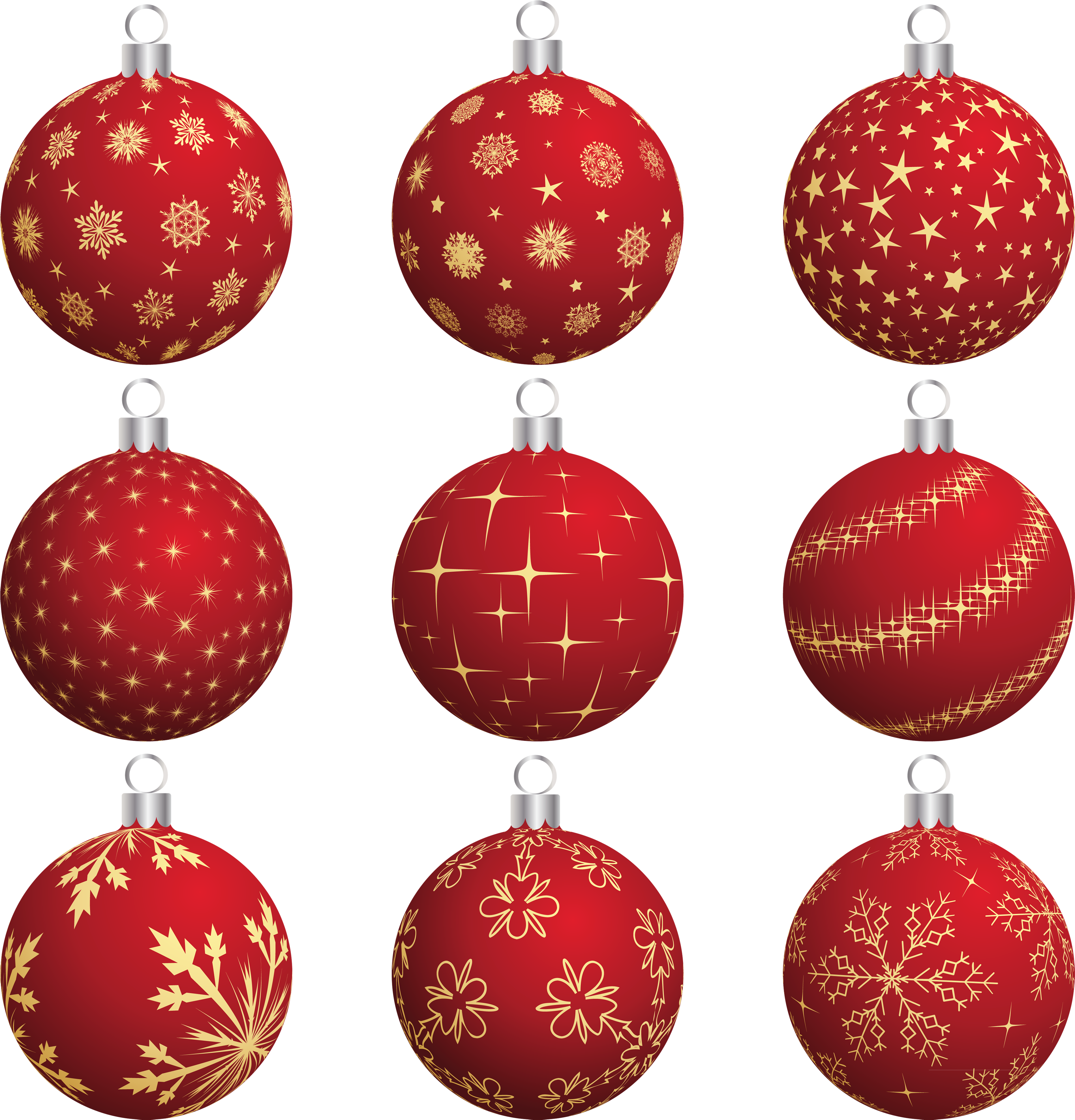 Red Christmas Balls Photo - 10 Balls Clip Art (3970x4137)