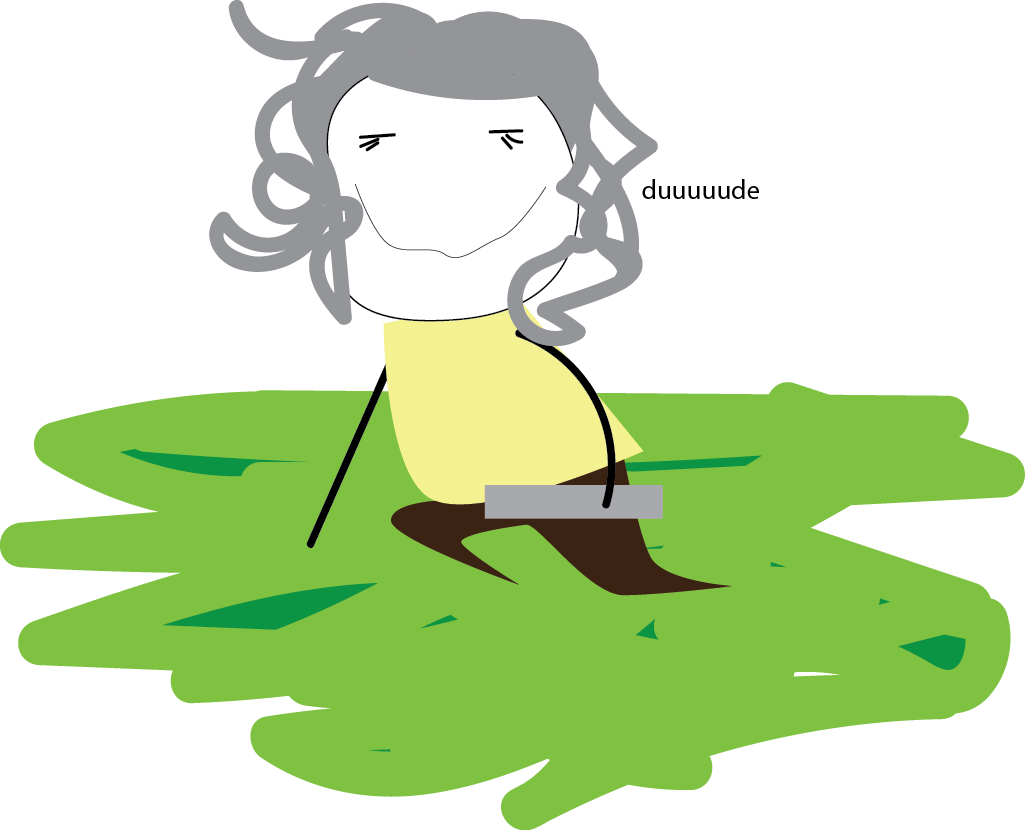 The Woman, Newspaper In Hand, Rolled Onto Her Side - Cartoon (1025x830)