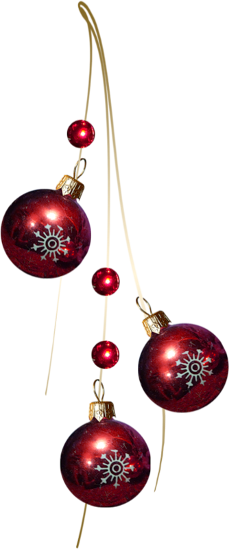 Boules De Noël Rouge - Christmas Ornament (334x800)