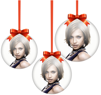 3 Christmas Balls With Blurred Background - Women Synthetic Wigs Brown Mixed Blonde Capless Short (400x341)