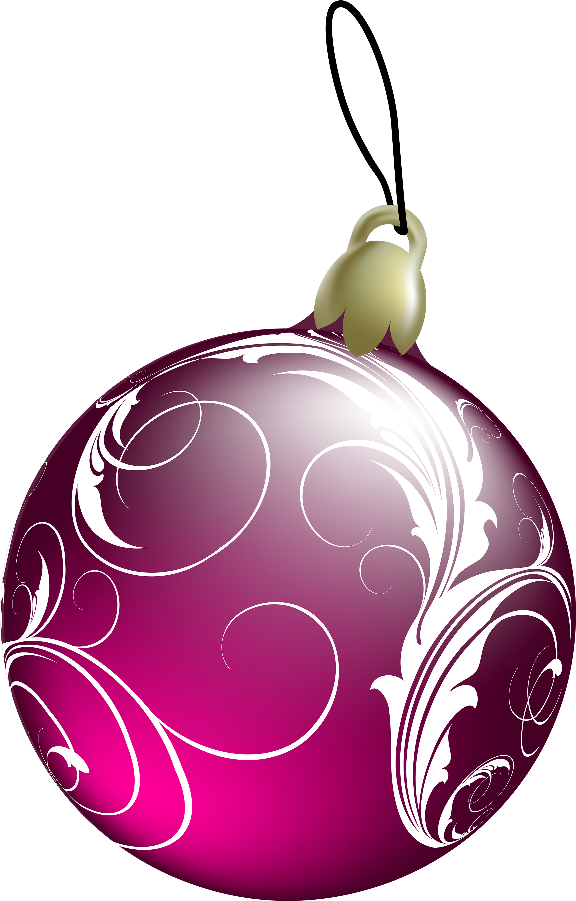 Beautiful Pink Christmas Ball Png Clipart - Christmas Clip Art Images Png (2500x3828)