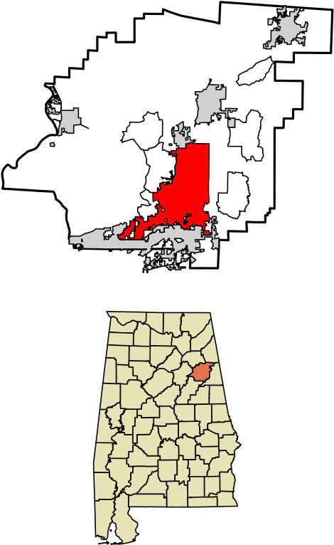 Location Of Anniston In Calhoun County, Alabama - County Alabama (500x797)