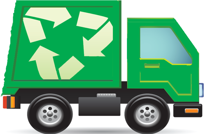 Green Recycle Truck - Garbage Truck Pillow Case (695x491)