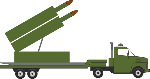 Missile Truck Vector Graphics With Rocket Artillery - Missile Truck Png (500x265)