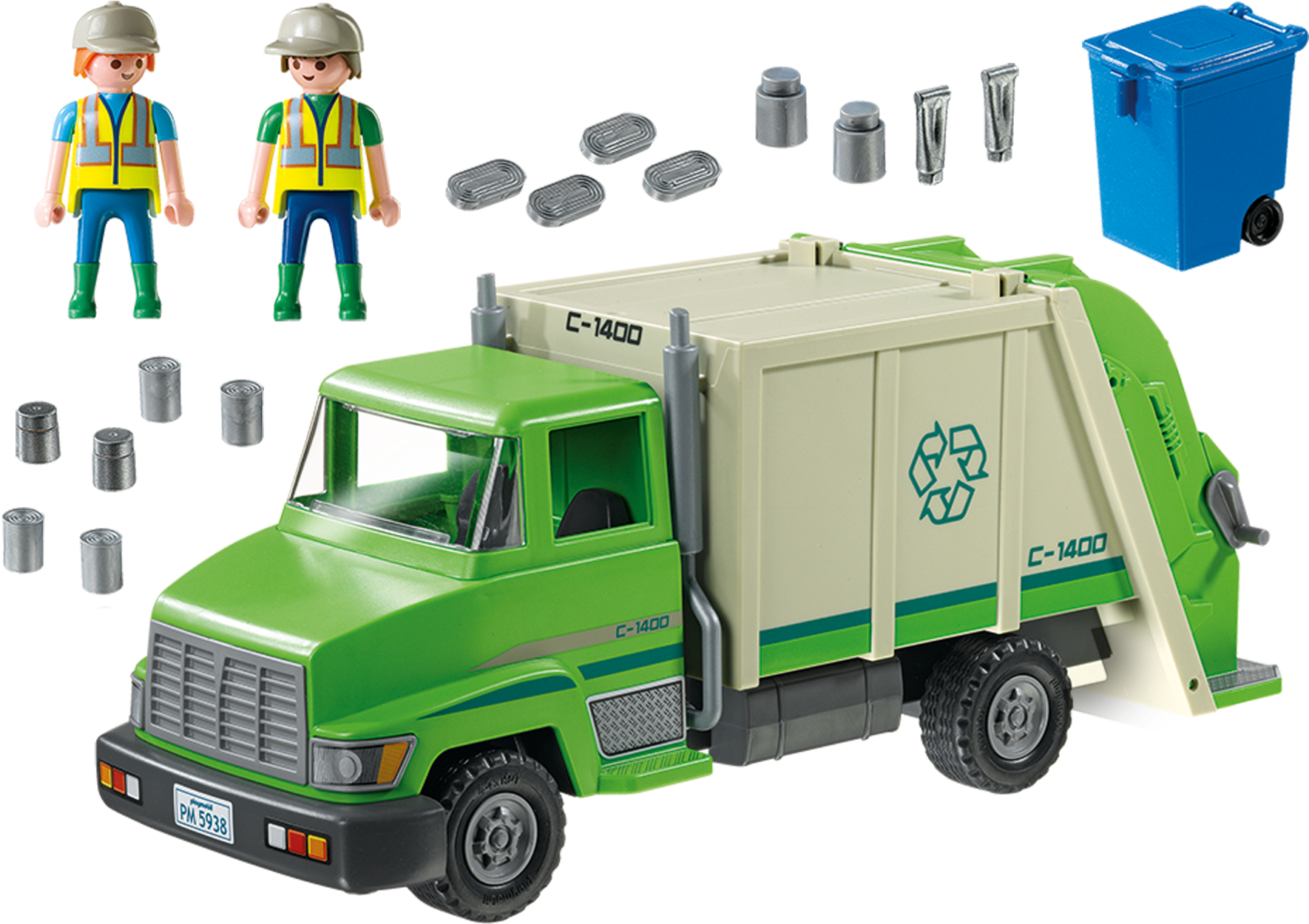 Recycling Truck - Playmobil Green Recycling Truck Playset (2000x1400)