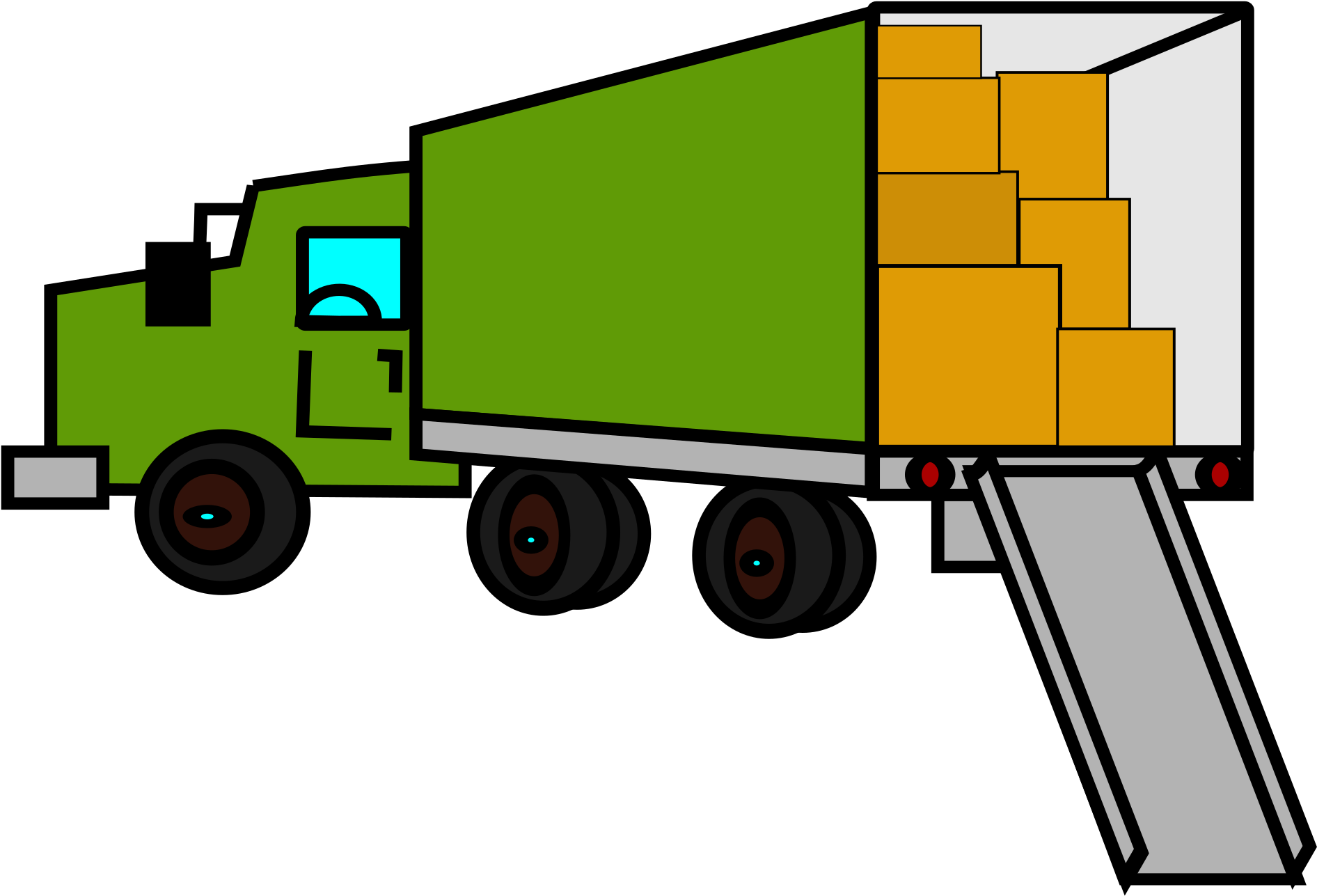 Moving Truck Clipart - Truck With Boxes Clipart (2400x1697)