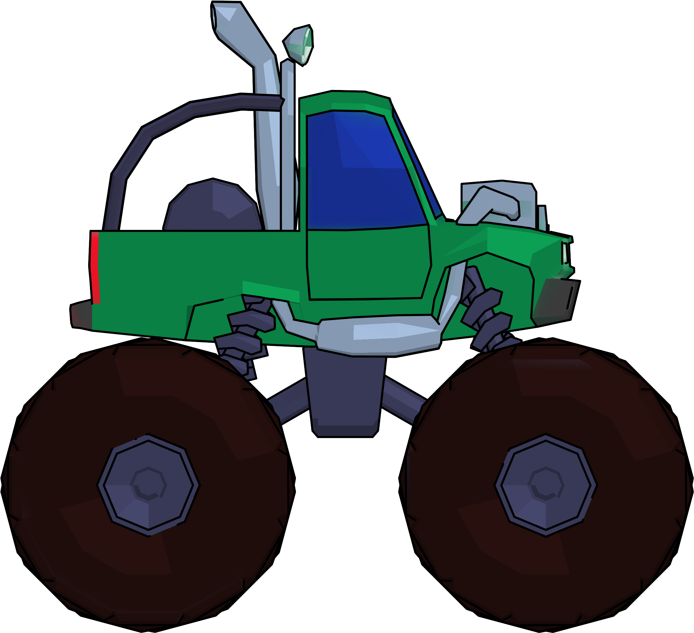 Monster Truck Cartoon Png Clipart Picture Side View - Cartoon Monster Truck Png (3000x2250)