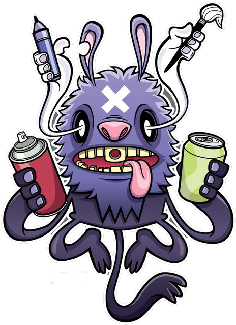 T-shirt Graffiti Monster Manga - Dibujos De Monstruos Graffiti (564x796)
