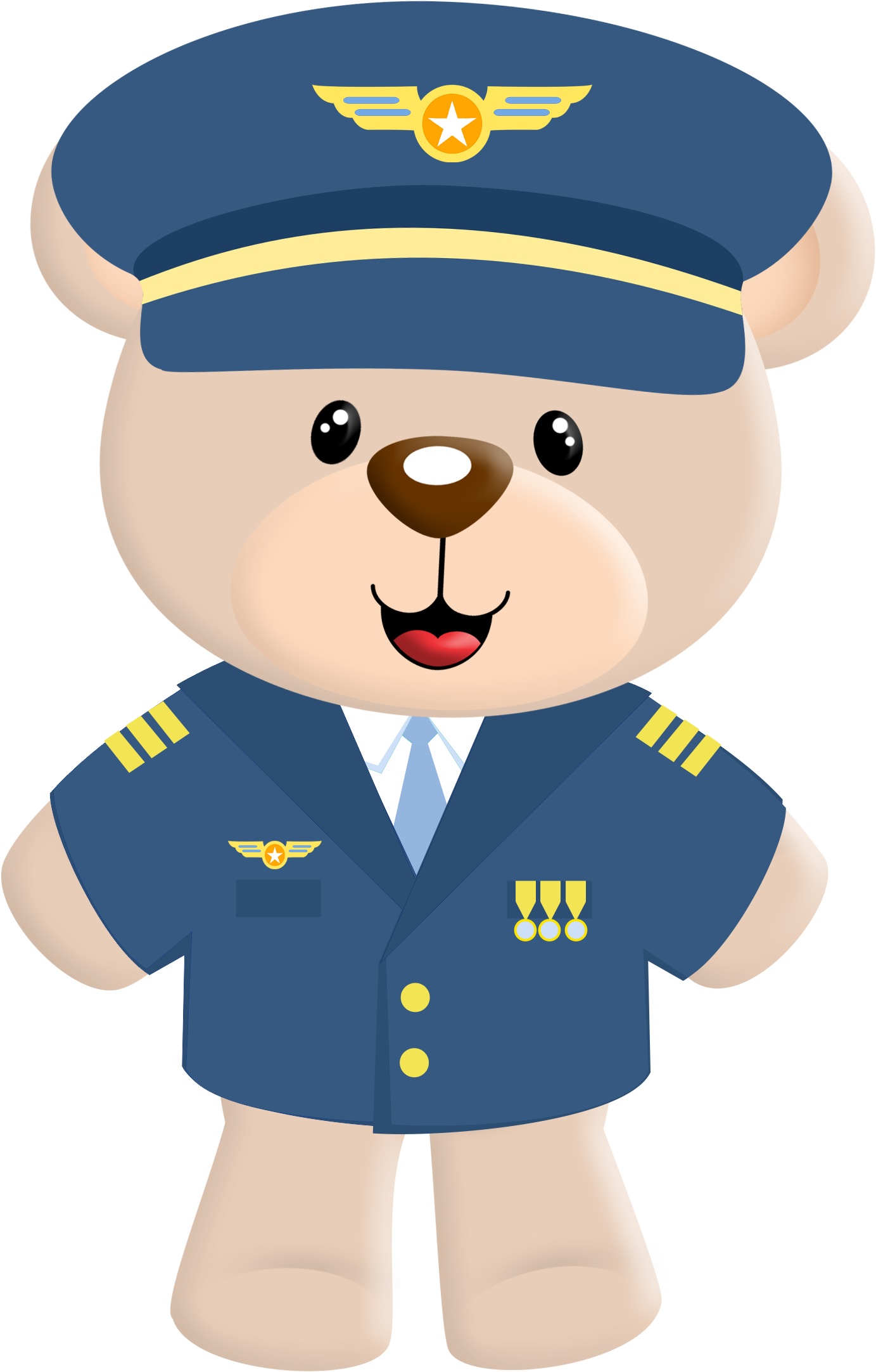 Ursinho Aviador Em Png (1798x2449)