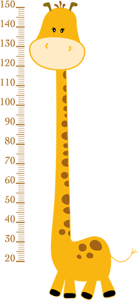 Giraffe Height Chart - Baby Giraffe Clip Art (374x583)