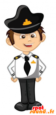 Nuevo Mascota Del Muchacho, Policía, Vestido De Blanco - Cartoon Images Of A Pilot (300x400)