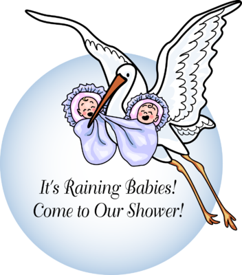 Royalty Free Rf Stork Clipart Illustrations Vector - Its Raining Babies (352x400)