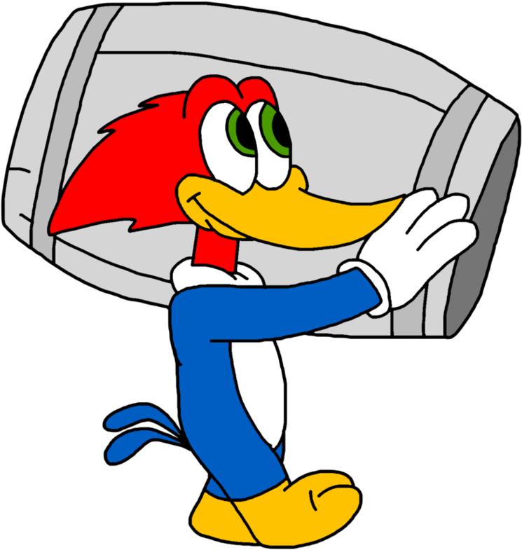 Woody Woodpecker Carrying Barrel By Marcospower1996 - Woody Woodpecker Deviantart (974x820)