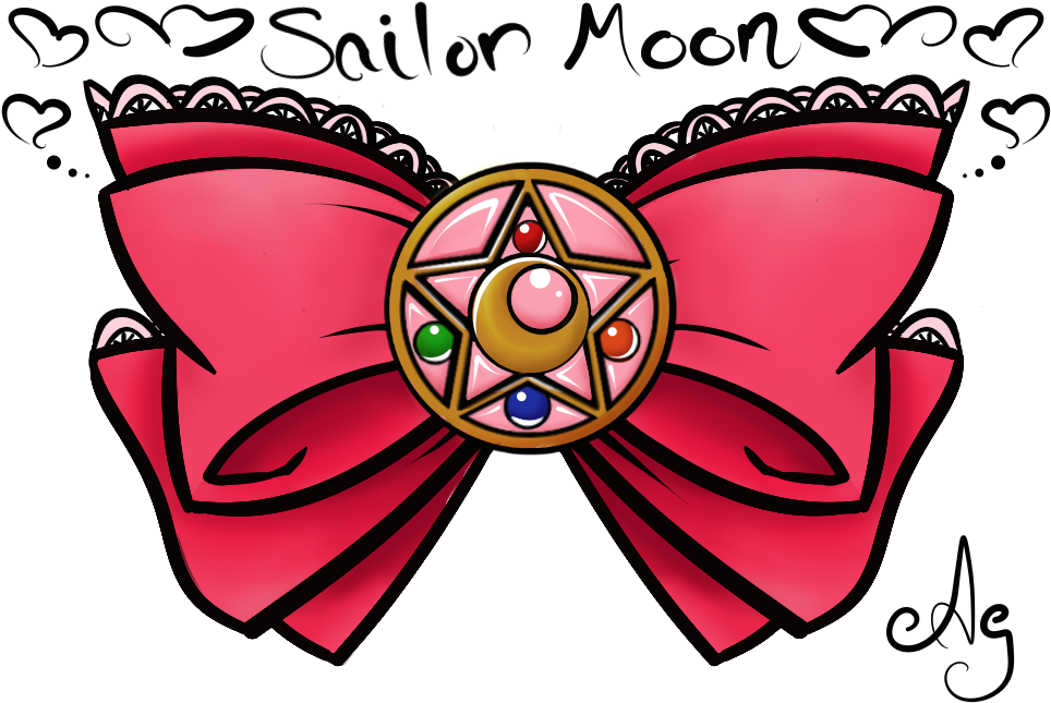 Sailor Moon Bow By Miss-ag - Sailor Moon Locket And Bow (982x689)