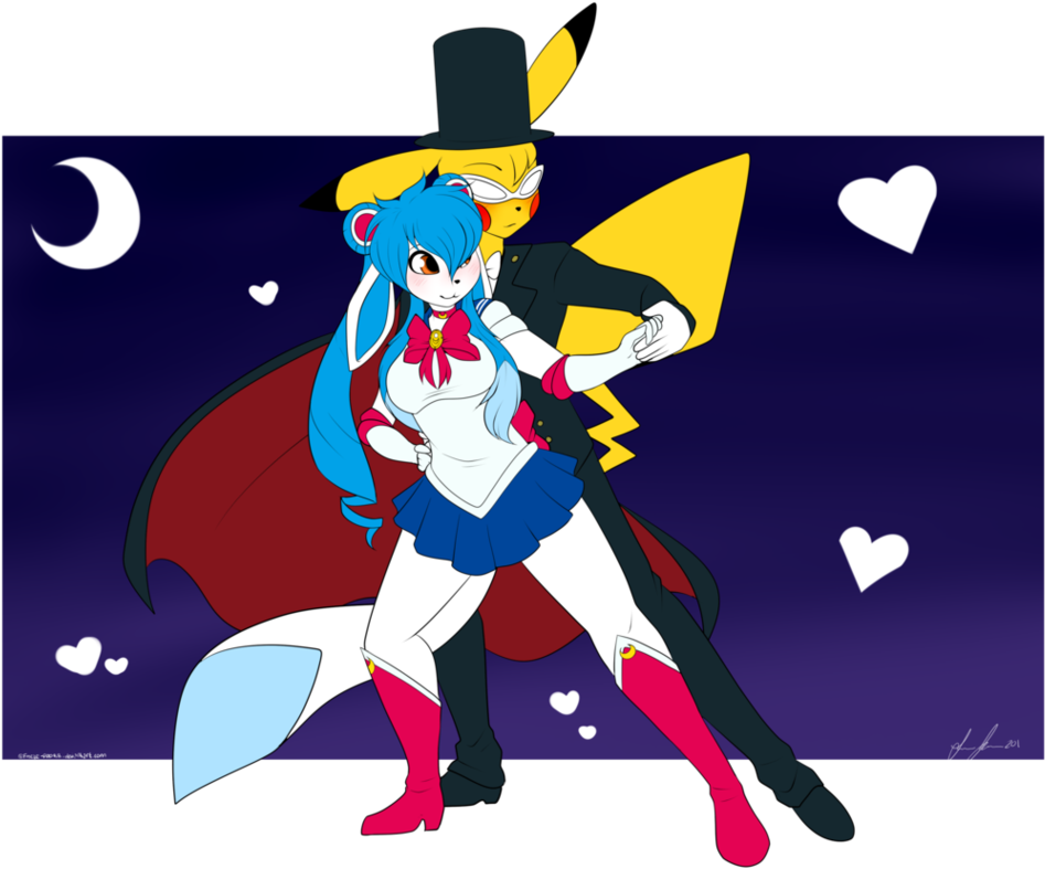 Sailor Moon And Tuxedo Mask By Freeze- - Tuxedo Mask (973x821)